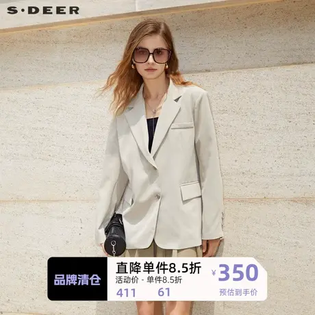 sdeer圣迪奥女装OL风单排扣宽松西装外套S232Z2204图片