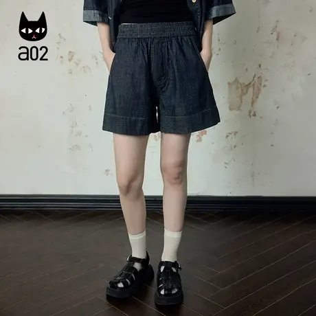 a02【轻奢ET无束】复古休闲牛仔短裤女款夏季薄款裤子女2025新款商品大图