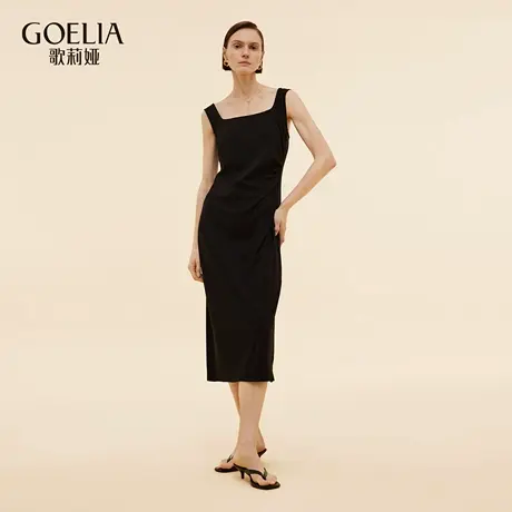 歌莉娅秋季新品针织收褶背心连衣裙1E8L4H2D0图片