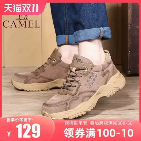 Camel/骆驼23秋季新款韩版时尚复古休闲鞋 真皮男鞋厚底户外鞋商品大图