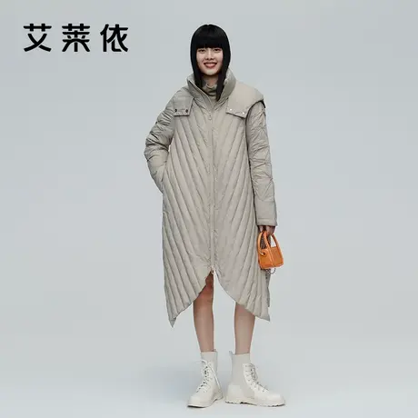 艾莱依冬新款季羽绒服女官方正品时尚大衣外套设计感妈妈冬装外套商品大图