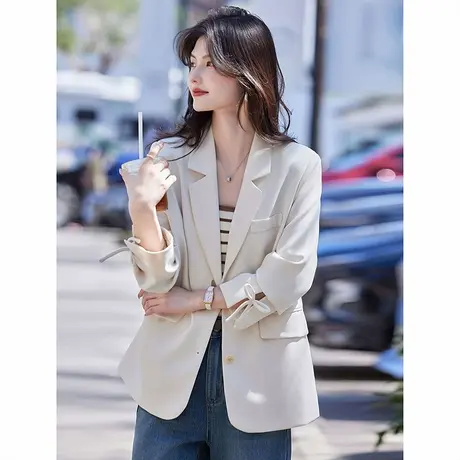时尚气质通勤减龄短款西装外套女士2025年春季新品百搭上班族西服商品大图