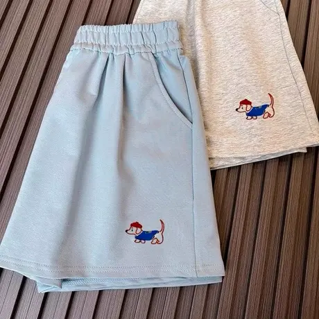 卡通动漫阔腿休闲短裤女夏季韩版松紧高腰宽松居家外穿运动热裤潮商品大图