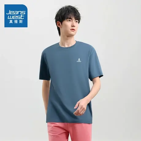 LE真维斯2025春季新款 创意印花宽松男女同款短袖圆领T恤学生上衣商品大图