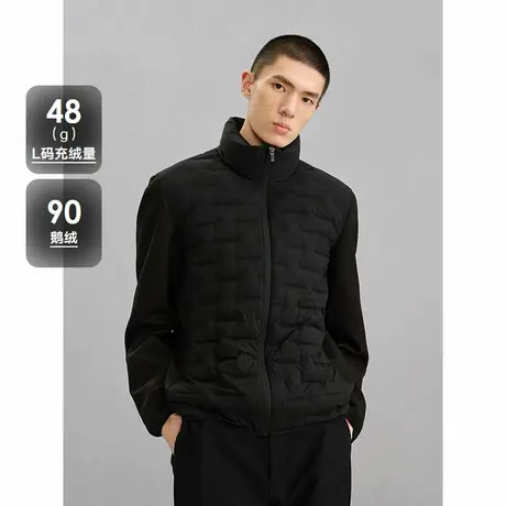【2件5折】GXG男装立领羽绒服冬季新品保暖舒适男羽绒简约款图片