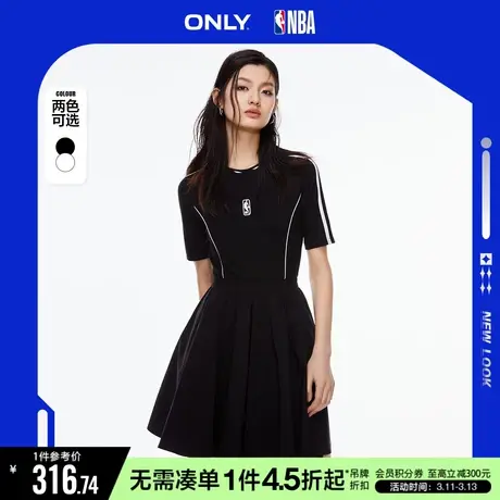 ONLY秋季NBA联名款休闲高腰伞裙短款连衣裙女|123207062图片