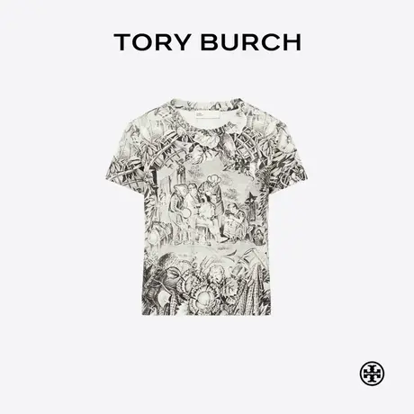 TORY BURCH 汤丽柏琦 印花棉质短袖T恤 175574图片