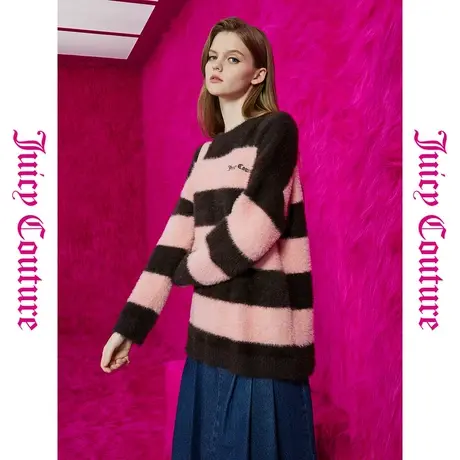 Juicy Couture橘滋春夏新款上衣针织毛衫甜美时尚条纹长款毛衣女商品大图