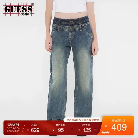 GUESSOriginals 女士潮流时尚韩系水洗直筒牛仔裤商品大图