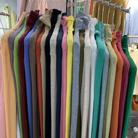 高领长袖针织衫女2021秋季新款韩版纯色简约毛衣修身显瘦百搭上衣商品大图