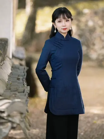 筠雅唐装棉服女中国风中式棉袄女款冬季加厚保暖斜襟盘扣茶服女冬商品大图