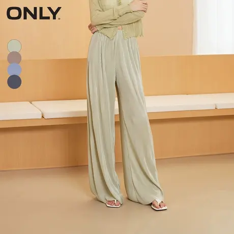 ONLY夏季简约休闲百搭高腰显瘦运动裤垂感长裤休闲裤女|124114053商品大图