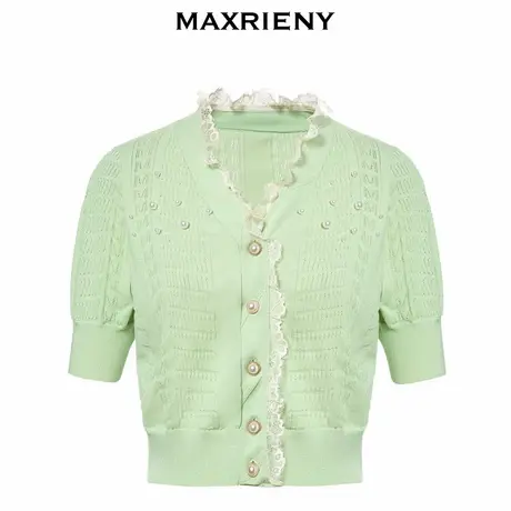 【奥莱】MAXRIENY立体钩花针织衫开衫夏季修身上衣女商品大图