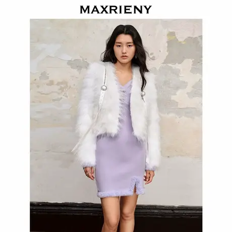 【奥莱】MAXRIENY名媛富家千金风外套款名媛气质貉子毛皮草商品大图