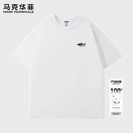 马克华菲美式纯棉短袖t恤男2025新款夏季情侣装青少年宽松体恤潮X商品大图