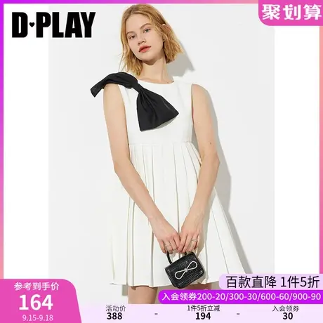 DPLAY夏季新时尚白甜美娃娃裙蝴蝶结小个子连衣裙图片