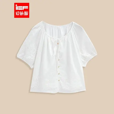 IEF/爱依服2025夏季新款法式文艺知性气质通勤宽松百搭显瘦上衣商品大图