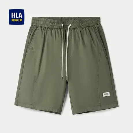 HLA/海澜之家宽松休闲中裤2025春夏新款中腰微弹五分裤男商品大图