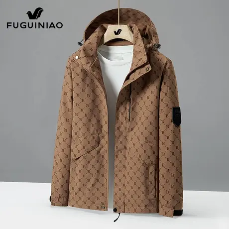 富贵鸟夹克男士户外冲锋衣2025秋季潮流防风上衣服宽松休闲外套男图片