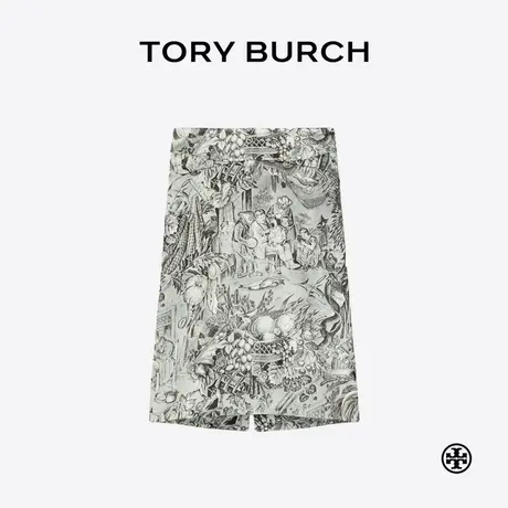 TORY BURCH 汤丽柏琦 印花开衩半身裙 173616商品大图