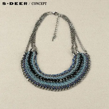 【新品】sdeer圣迪奥专柜正品女民族风个性铁链钩织项链5284336图片