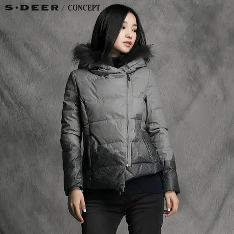 S·DEER＼CONCEPT圣迪奥女装素描写意文艺感棉衣棉服S14482366图片