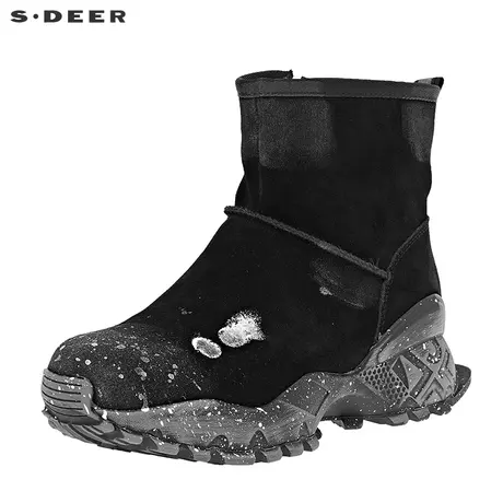 sdeer圣迪奥时尚涂鸦防滑短靴S20383984图片