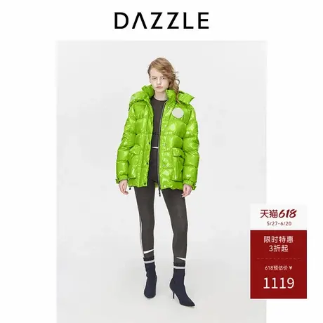 DAZZLE地素奥莱 羽绒服冬女装摩登徽标面包服中长款外套图片