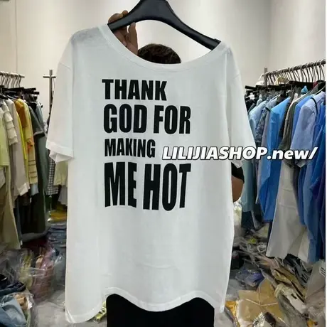 韩国东大门夏季新款美式宽松休闲百搭斜肩字母印花短袖t恤女上衣商品大图