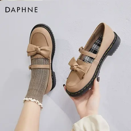 Daphne/达芙妮2022年新款蝴蝶结学院风单鞋422101519商品大图