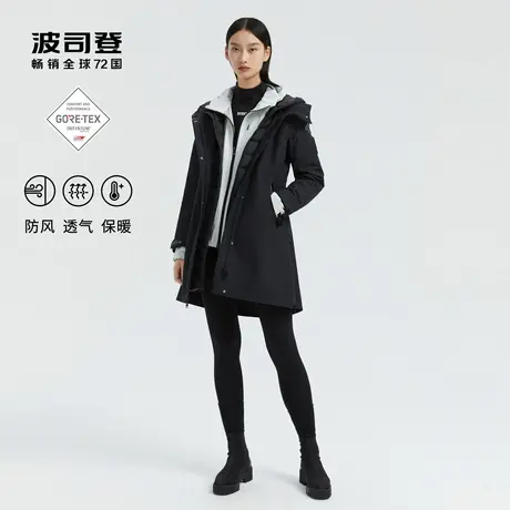 波司登奥莱女士时尚修身连帽羽绒风衣式鹅绒收腰羽绒服B00132214商品大图