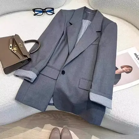 大码西装外套女春装新款韩版宽松高级感气质通勤休闲西服上衣商品大图