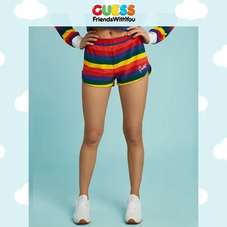 GUESS女条纹运动学院短裤-W1GD00R8BK2商品大图