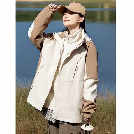 回力三合一冲锋衣夹克男女秋冬季加绒外套情侣款防风防水登山衣服图片