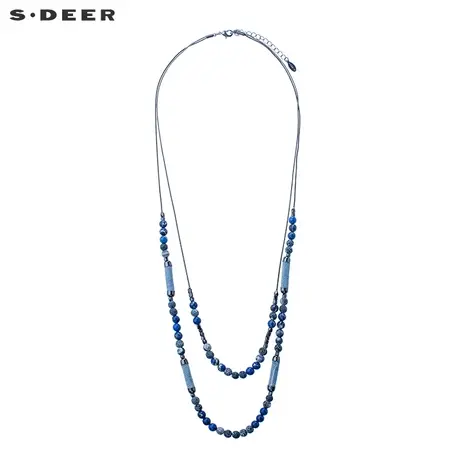 sdeer圣迪奥2019春装新品清新田园风自然石串珠项链S18384322图片