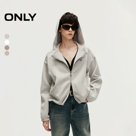 ONLY夏季莫代尔时尚宽松落肩连帽开衫卫衣女|12439R021商品大图