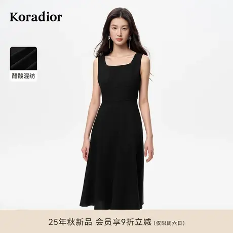 【醋酸】珂莱蒂尔25秋新复古千金减龄显瘦法式背心小黑裙连衣裙图片