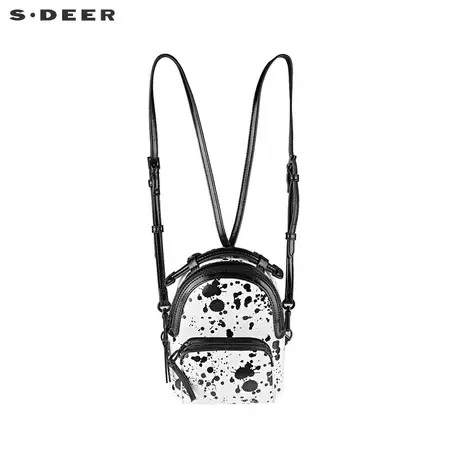 sdeer圣迪奥女装夏装休闲简约时尚水墨印花迷你双肩包S21283811图片
