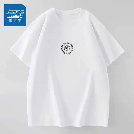 NX真维斯女装2025夏季新款 潮牌时尚女款纯棉透气圆领短袖T恤图片