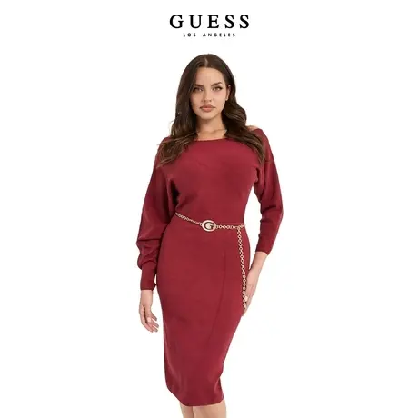 【38上新季】GUESS 女士时尚复古修身不规则针织连衣裙商品大图