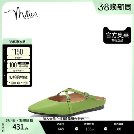 millie's/妙丽23春法式玛丽珍时尚休闲通勤女凉拖鞋SIJ01AH3商品大图