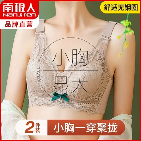 南极人调整型内衣女小胸聚拢无钢圈收副乳防下垂大胸显小性感文胸图片