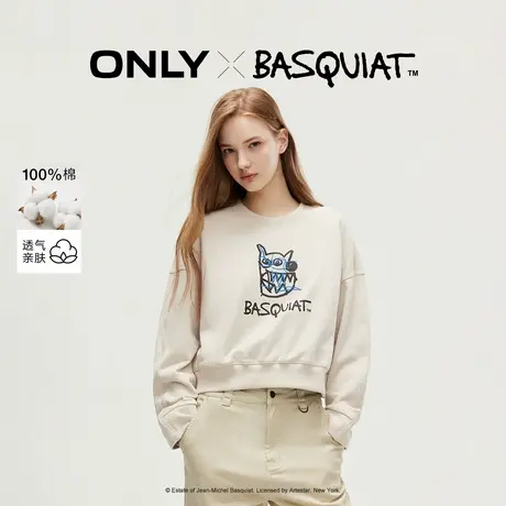 ONLY秋冬BASQUIAT联名款刺绣圆领螺纹卫衣女|12439S037商品大图
