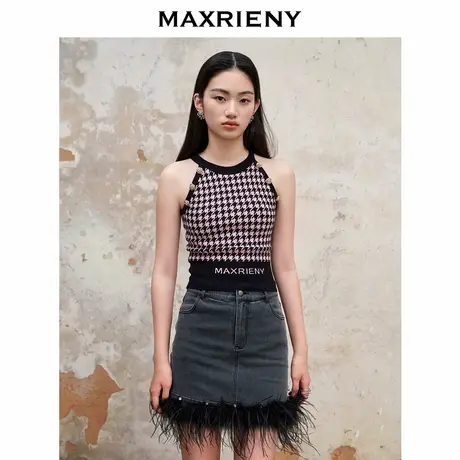 【奥莱】MAXRIENY辣妹风针织套头背心吊带内搭上衣小衫图片