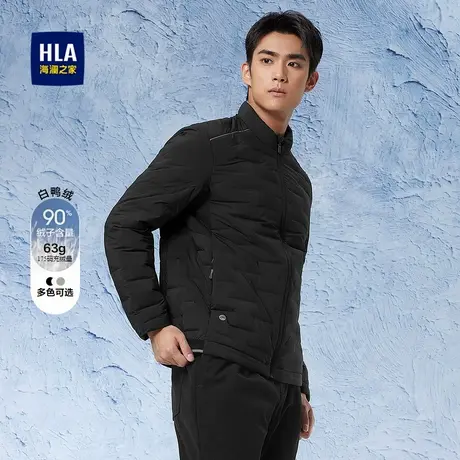 HLA/海澜之家简洁立领羽绒服秋季保暖干练商务鸭绒服外套男商品大图