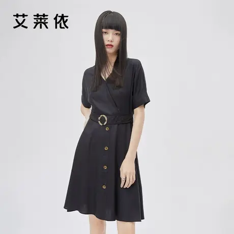 艾莱依女装2022年夏款新款时尚气质小众设计连衣裙女收腰法式长裙图片