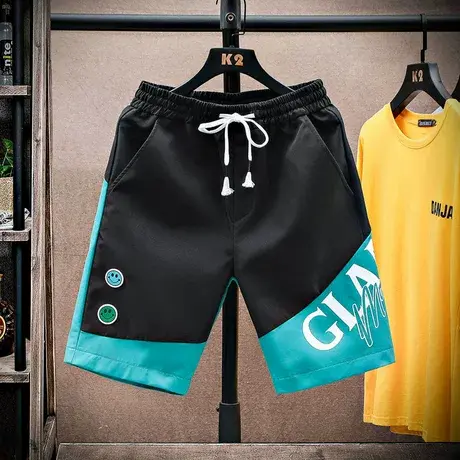 痞帅短裤男青少年休闲帅气篮球五分裤子男士夏季薄款速干运动中裤图片