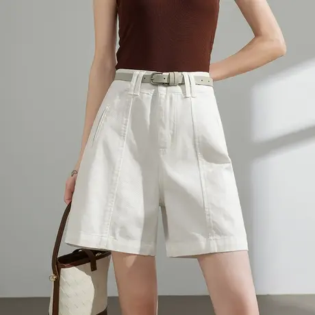 100%棉牛仔阔腿短裤女夏季薄款高腰宽松显瘦a字直筒百搭五分裤子商品大图
