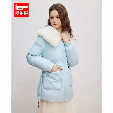 IEF/爱依服2024冬季新款韩版甜美淑女气质收腰显瘦保暖羽绒中外套商品大图