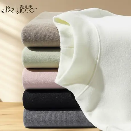 软糯半高领双面德绒打底衫女加绒加厚秋冬内搭磨毛长袖保暖上衣潮图片